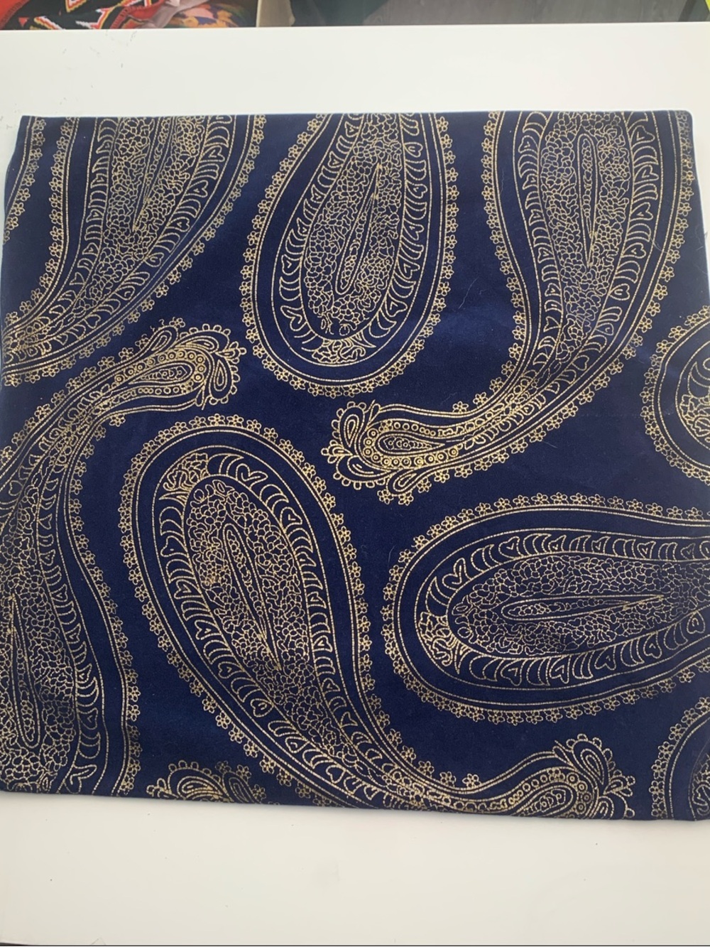 Navy w Gold NWOT Velvet Feel Accent  Pillow